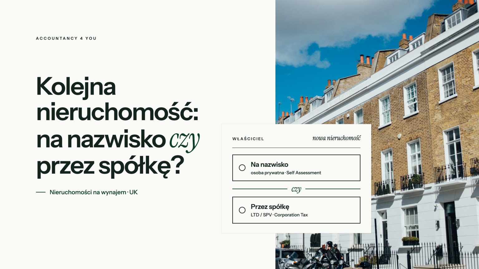 Kolejna nieruchomość na wynajem w UK: na nazwisko czy przez spółkę